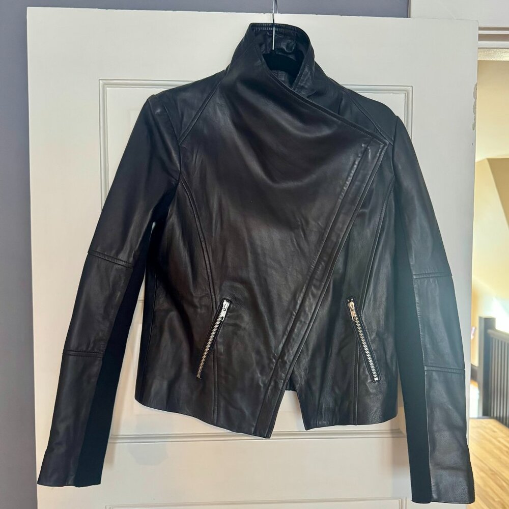 Trouve soft leather moto jacket